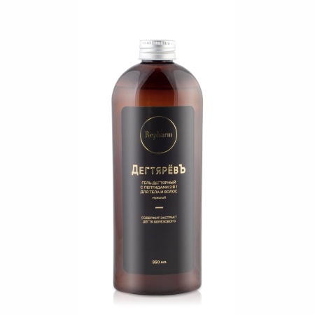 Гель дегтярный для душа с пептидами мужской 2в1