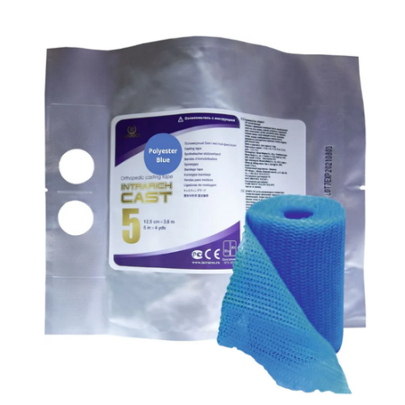 Полимерный бинт жесткой фиксации, 12,5см х 3.6м голубой, арт. IR-0054