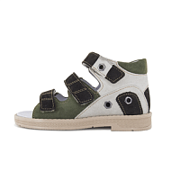 Сандалеты 25057-10 бежевый-коричневый-зеленый