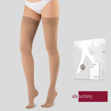 Чулки компрессионные женские Ofa Classic, 1 класс компрессии, для широкого бедра, с закрытым носком, арт. CC210W-MD 
