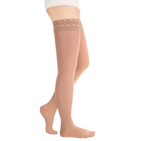 Чулки компрессионные женские Luomma, 2 класс компрессии, с закрытым носком, арт. ID-301W (для широкого бедра)