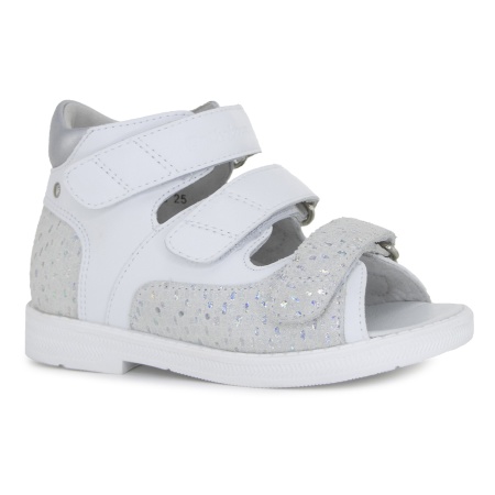 Сандалии 27057-13 хрустальный белый