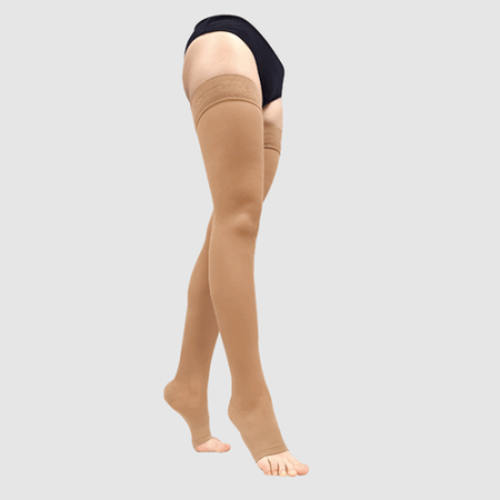 Чулки компрессионные женские ORTO, 2 класс компрессии, с открытым носком, арт. 223Т (Q- широкое бедро)