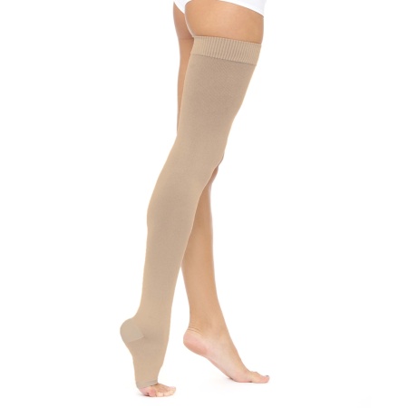 Чулок компрессионный кругловязанный, 2 класс компрессии, с открытым носком, арт. ЧККБ